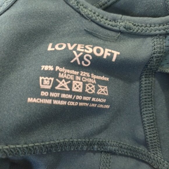 Love Soft Jumpsuit Womens Sz XS Green Yoga Athletic Move Stretch Poly Spandex - Picture 10 of 10